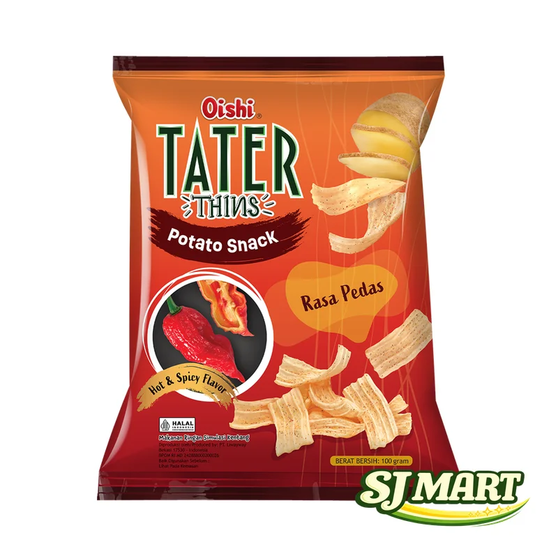 Oishi Tater Thin Spicy 100Gr